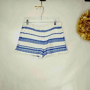 Loft Shorts Blue Geometric Slash Embroidered S
